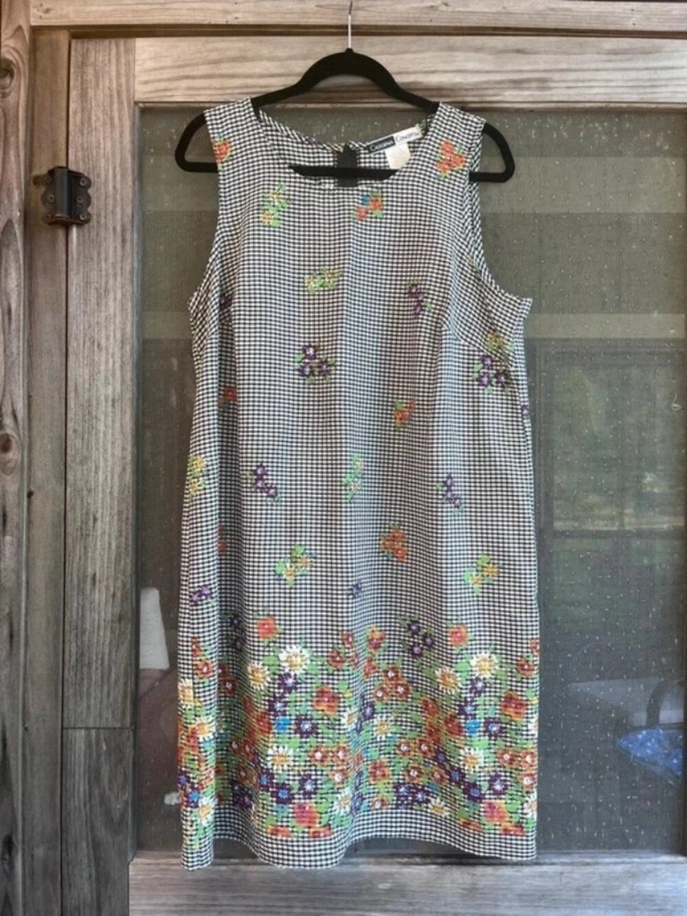✨ Vintage 90s California Concepts Gingham Floral Shift Dress ✨